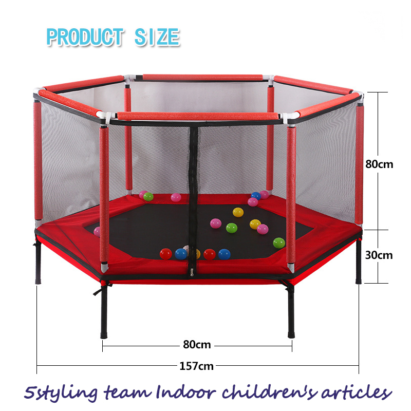 Trampoline บ้านเด็ก trampoline ผู้ปกครองเด็กเกมแบบโต้ตอบ trampoline ออกกำลังกายที่มีความปลอดภัยสุทธิดูแลทารกรั้ว